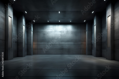 Empty dark abstract concrete room interior architectura photo