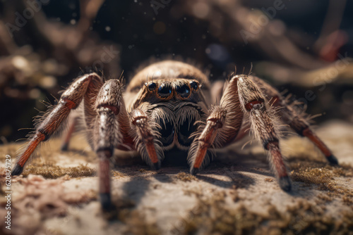 Spider in nature, national geography, Wide life animals. AI Generated.