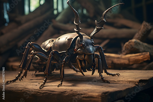 stag beetle with its impressive antler