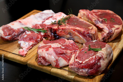 Ribeye Steak. Beef steak. Raw fresh meat .