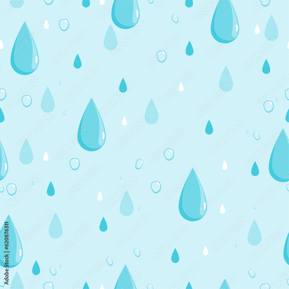 Water drops background. Seamless pattern. Vector illustration.