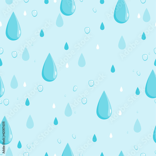 Water drops background. Seamless pattern. Vector illustration.