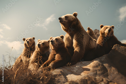 brown bear cubs photo