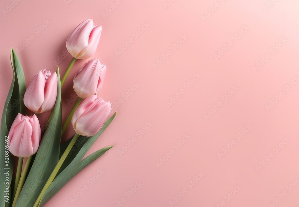 Pink tulips on a pink background Pink tulips on a pink background