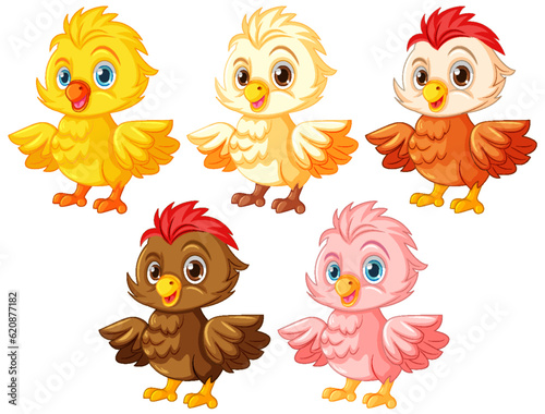 Wallpaper Mural Set of baby chick cartoon character Torontodigital.ca