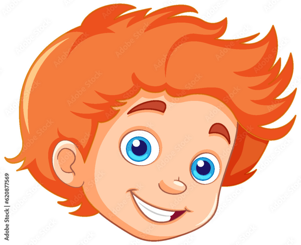 A Boy with Orange Hair and Blue Eyes Vector