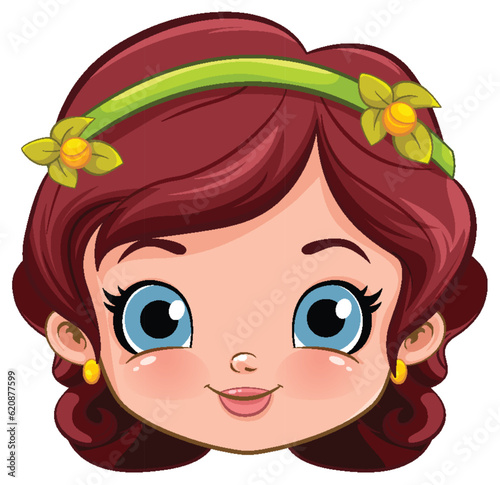 Beautiful woman face cartoon