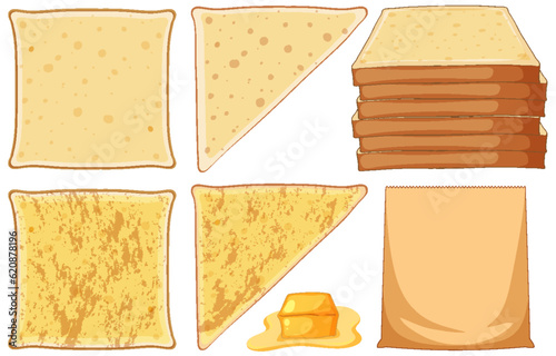 Set of bread and toast