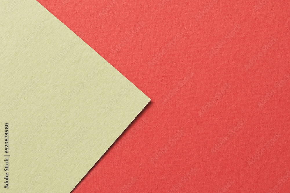 Rough kraft paper background, paper texture red green colors. Mockup with copy space for text Rough kraft paper background, paper texture red green colors. Mockup with copy space for text