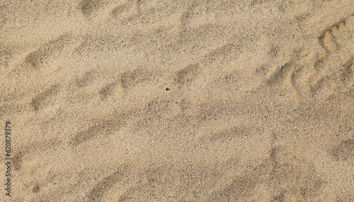 Texture of sandy beach as background, top view