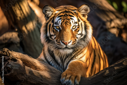 Tiger in nature, national geography, Wide life animals. AI Generated.