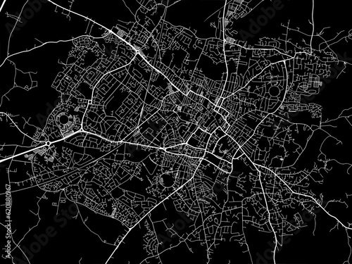 Vector road map of the city of  Cheltenham in the United Kingdom on a black background. photo