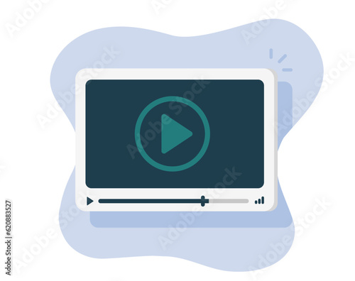 shutterVideo player icon 3d vector graphic, media live stream modern illustration clipart image