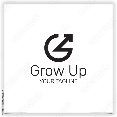 letter g grow up logo premium elegant template vector eps 10