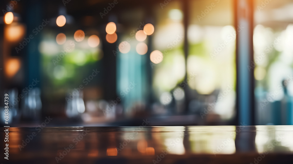 Abstract background, blur interior coffee shop or cafe for background