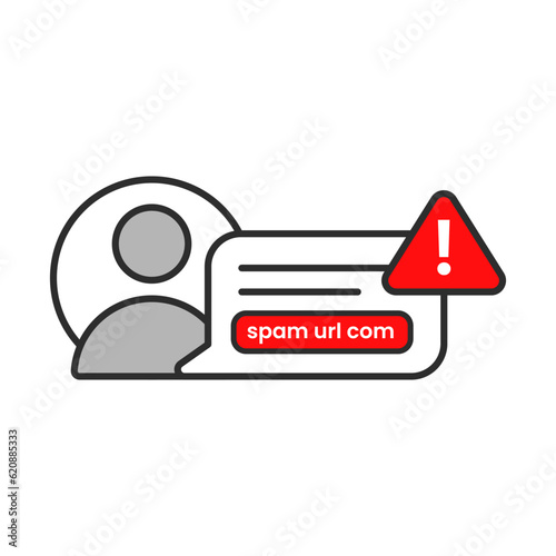 dangerous link, do not tap malicious link message or chat concept illustration flat design vector eps10