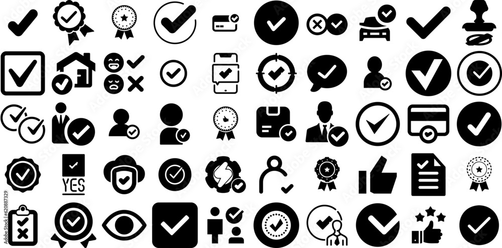 Vetor de Mega Collection Of Approved Icons Collection Linear Simple ...