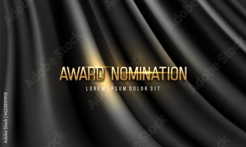 Award nomination on curtain background. Vector illustration.
