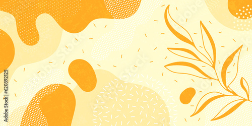 Cute doodle pattern background with abstract shapes and dots. Modern vector pattern for Banner, Flyer, Cover...