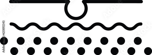Blackhead Sign. Pimple and Inflammation Sebum Linear Pictogram. Skin Acne, Comedo Line Icon. Deep Pustule Skin Problem Black Icon. Editable Stroke. Isolated Vector Illustration