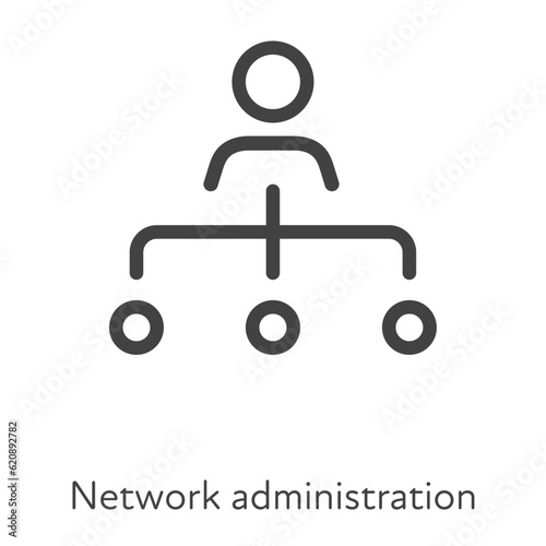 Outline style ui icons hard skill collection. Technology and business. Vector black linear icon illustration. Network administration admin and hierarchy symbol isolated on white background.