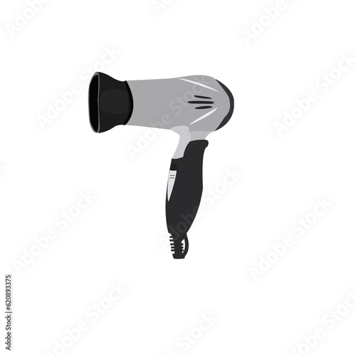 Hairdryer sign icon. Hair drying symbol. Blowing hot air. Turn on. Classic flat icon. Colored circles. Vector