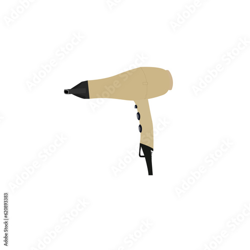 Hands hold cosmetic. Female hairdresser and stylist hand with scissors, hair dryer and beauty products, nail polish and creams, vector set