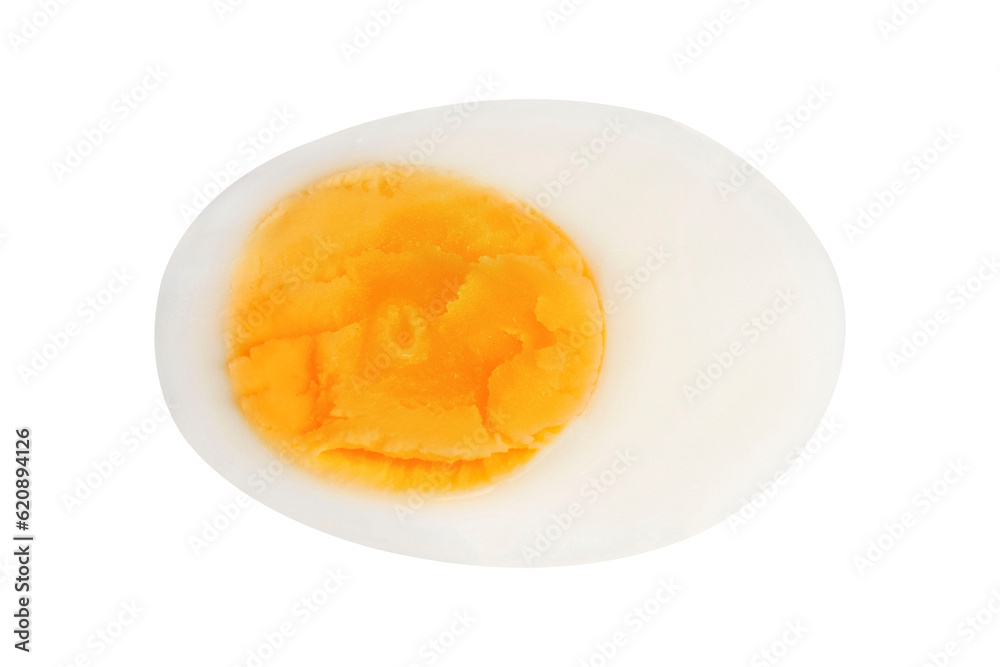 Sliced egg on an isolated white background. Sliced egg on an isolated white background.