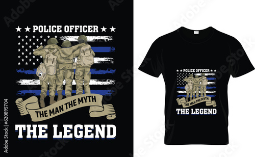 Police  don't just work till the...T-Shirt Design Template