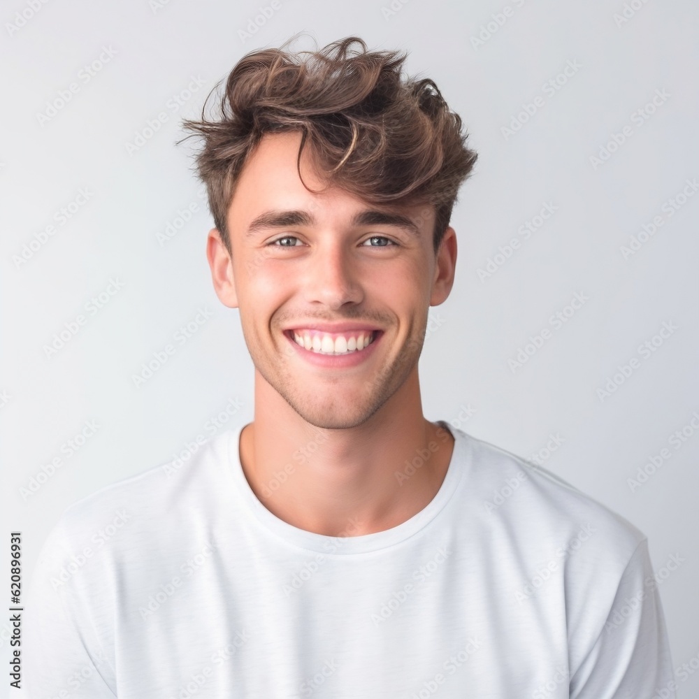 Portrait of a handsome white guy. Image generated by AI. Portrait of a handsome white guy. Image generated by AI.