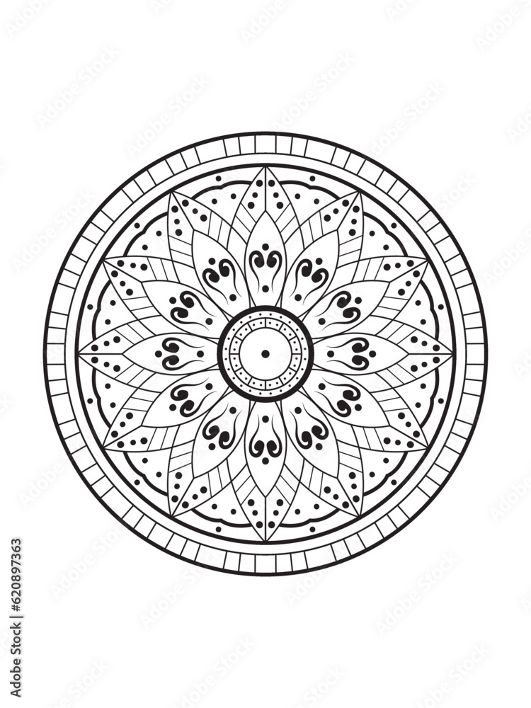  mandala design illustration of a wheel .