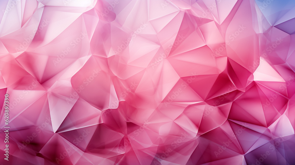 Abstract background, fractal polygon background pink and white