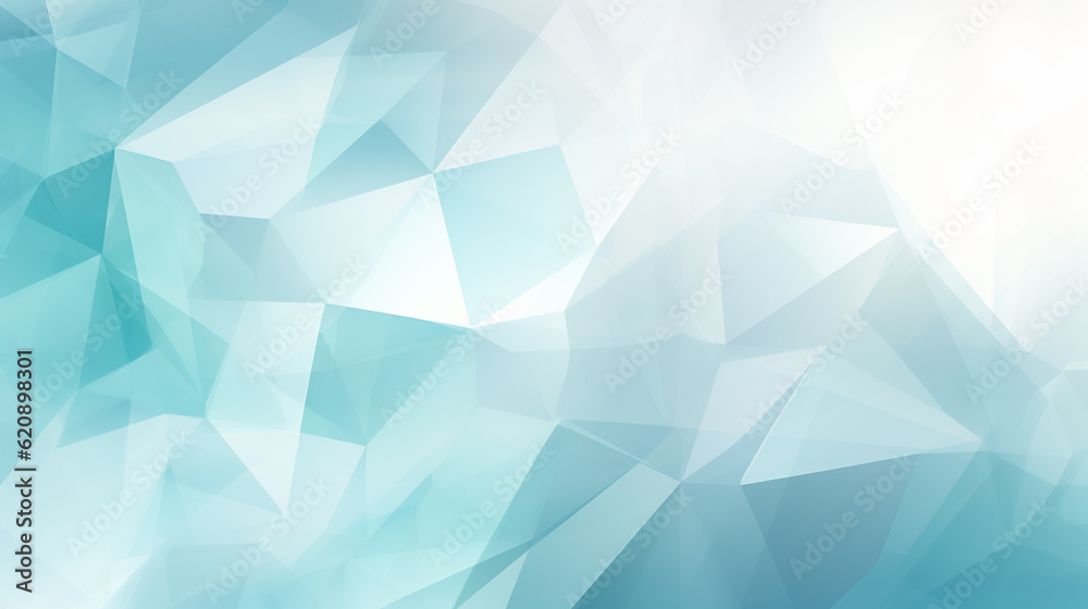 Abstract background, fractal polygon background turquoise and white