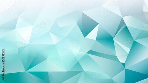 Abstract background, fractal polygon background turquoise and white
