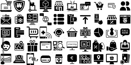 Huge Collection Of Online Icons Pack Hand-Drawn Linear Concept Symbols Health, Set, Learner, Coin Pictogram Isolated On Transparent Background