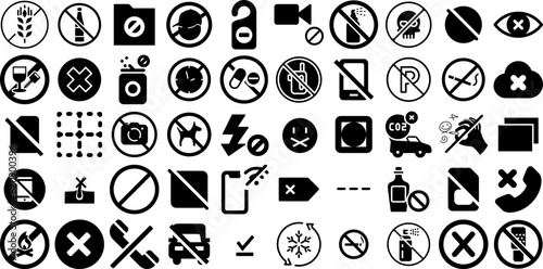 Big Collection Of No Icons Pack Solid Cartoon Web Icon Symbol, Health, Smoking, Icon Symbol For Apps And Websites