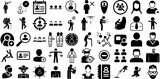 Huge Set Of Person Icons Set Solid Vector Web Icon Sweet, Silhouette, Profile, Health Symbols Isolated On Transparent Background