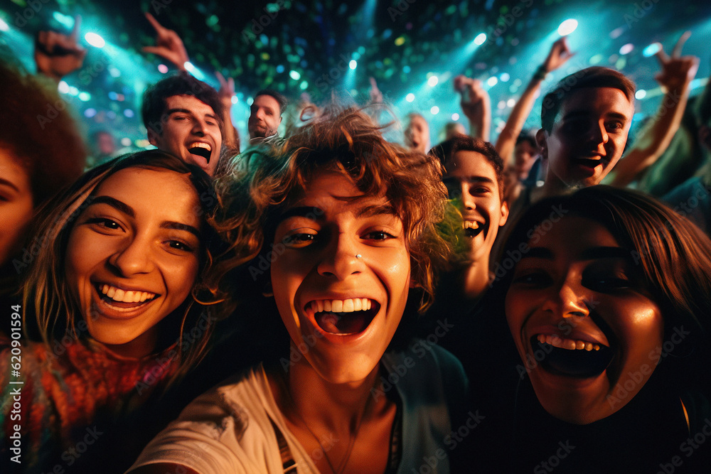 Young people celebrating the new year outdoors