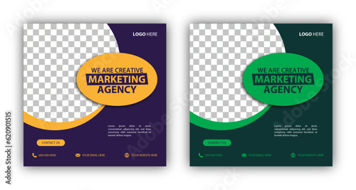 Corporate and digital business marketing promotion post design or social media banner minimal and modern