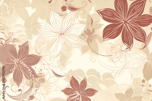 Wallpaper Mural Floral pattern with decorative flowers and plants Torontodigital.ca