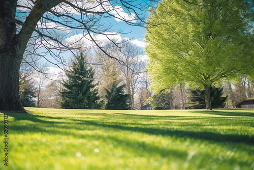 spring season in the park, tree and nature