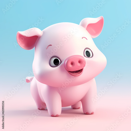 pig cartoon illustration isolated