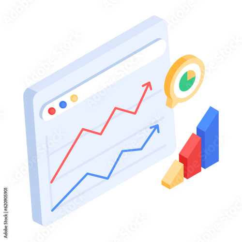Investment Growth Isometric Icons 
