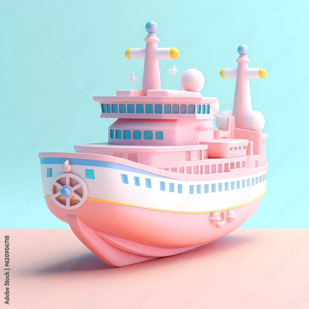 Ship cartoon illustration isolated