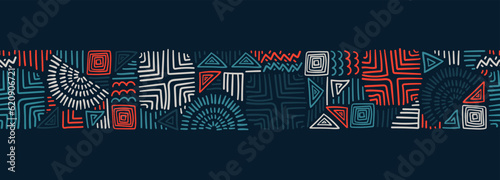 Hand drawn abstract seamless pattern, ethnic background, simple style - great for textiles, banners, wallpapers, wrapping - vector design © TALVA