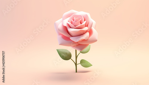 Rose flower cartoon illustration