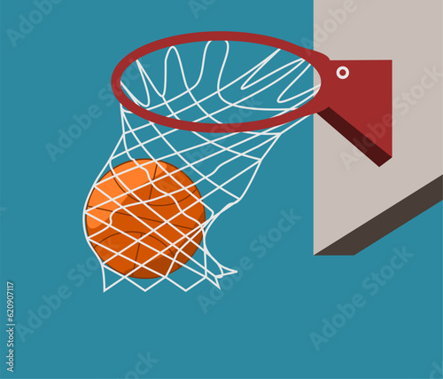 basketball hoop and ball illustration photo
