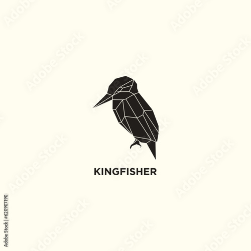 King fisher logo design with geometri unique concept