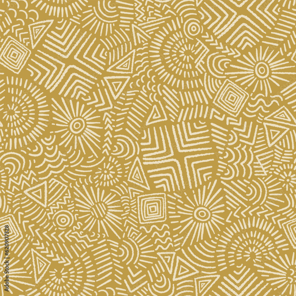 Hand drawn abstract seamless pattern, ethnic background, simple style - great for textiles, banners, wallpapers, wrapping - vector design