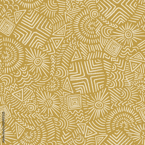 Hand drawn abstract seamless pattern, ethnic background, simple style - great for textiles, banners, wallpapers, wrapping - vector design